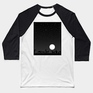 DOGS AND MOON Baseball T-Shirt